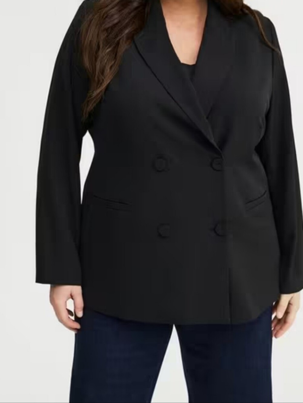 Black Double-Breasted Women's Blazer Jacket TORRID NWT